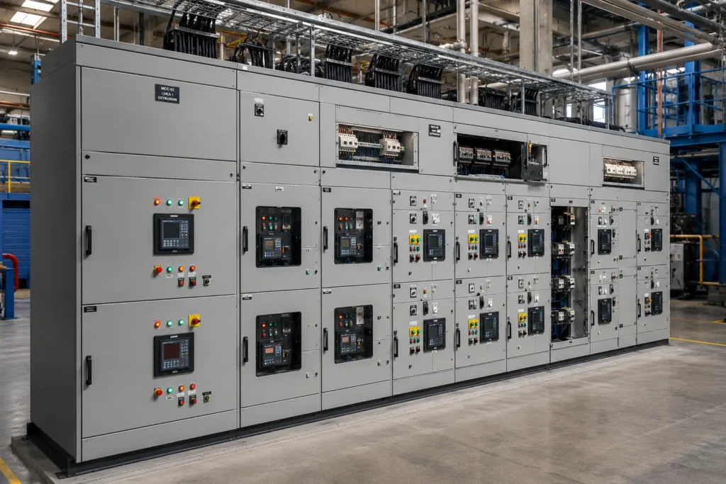 Montaje de cuadros eléctricos industriales a medida en taller, con técnicos cualificados, asegurando calidad y seguridad.